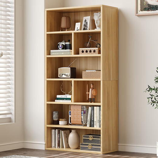 Coolin bookshelf floor-standing simple bookcase simple multi-layer storage rack living room bedroom storage cabinet 6-layer wood color