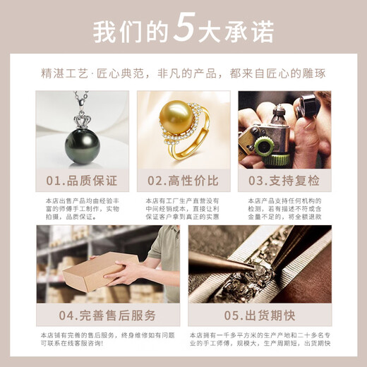 Qiongruige Pearl Necklace Single 18K Girl Pendant South Sea Gold Beads Clavicle Chain Valentine's Day Gift for Girlfriend and Mom 18k Gold + Round South Sea Gold Beads Including Chain 10-11mm