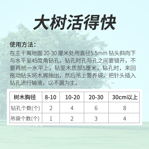 Shijia big tree live fast big tree tree fruit tree nutrient solution sling liquid transplanting rooting plant nutrient solution hanging needle bag