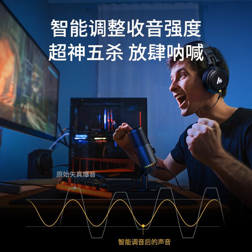 Maono Game Microphone Computer Microphone USB Live Broadcast Mobile Phone Noise Reduction Capacitor Mic Esports Peripheral Desktop Singing Radio Equipment DM30 DM30 White (Esports Game Mic Software Tuning)