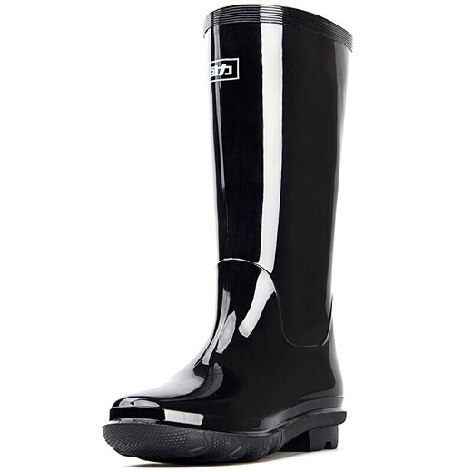 Pull back men's high school boots adult rain boots rubber shoes overshoes waterproof shoes water boots XHL38-B black high boots 42
