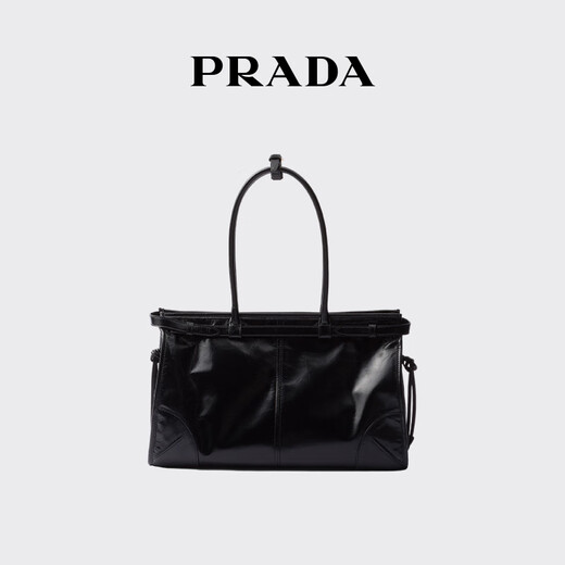 PRADA/Prada Gift Women's Prada Bonnie Large Calf Leather Hand Shoulder Bag Black