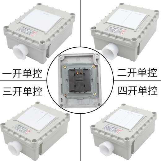 Suitable for explosion-proof wall switch 220V10A exposed and concealed 86 type single double triple triple double control rocker lighting four open double control