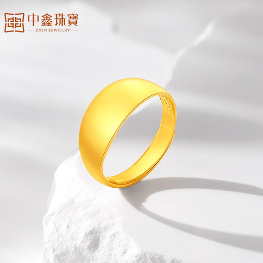 Zhongxin Jewelry pure gold 999.9 gold snake belly ring for men and women, smooth gold ring, live buckle wide ring, gift for girlfriend, ready stock 5.77g