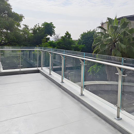 GZ Guo Zheng Villa Balkon Gla -Leitplanke 304 Edelstahltechnik Säulen U -Bahn Mall Outdoor Treppe Handlauf 60*8 Feststoffstahlplatte 1050 High Einsäule