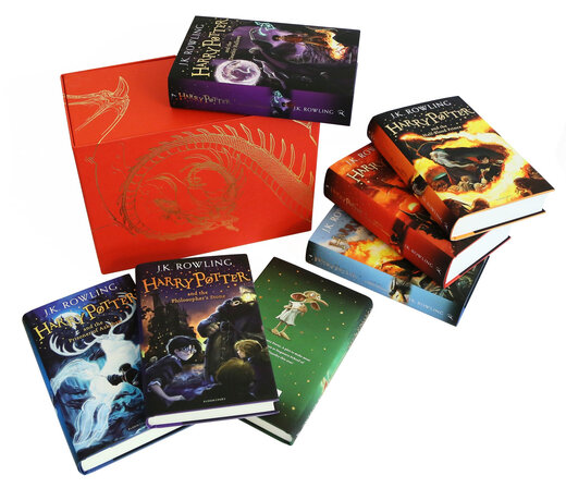哈利波特 Harry Potter 1-7册套装 英版 红龙盒装典藏版 J.K罗琳 bloomsbury  7岁+以上  进口 进口原版 英文书