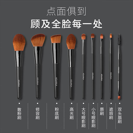 AOLANLA Master Makeup Brush Set 9 Loose Powder Eyeshadow Brushes Beginner Beauty Tools Gift Box Gift for Girlfriend