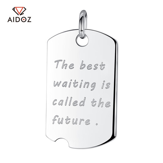 Aido Diamond pt950 Couple Platinum Pendant Platinum Tag Men's and Women's Future Personalized Pendant Single Pendant Small Size 3.4-3.6g + Delivery Leather Cord