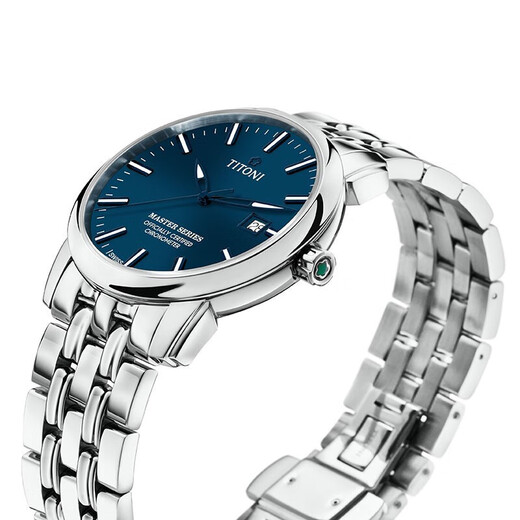 Titoni Watch Men's Master Series Автоматические механические швейцарские мужские часы 41-мм стальной ремень Blue Disc 83188-S-679