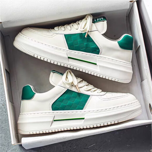 Schuhe für Männer im Sommer atmungsaktueller dicker einziger trendiger vielseitiger Sportschuhe für Männer in Herrenbrettschuhen atmungsaktive trendige Schuhe Fashion Casual Schuhe 9906 Weiß und Schwarz 41