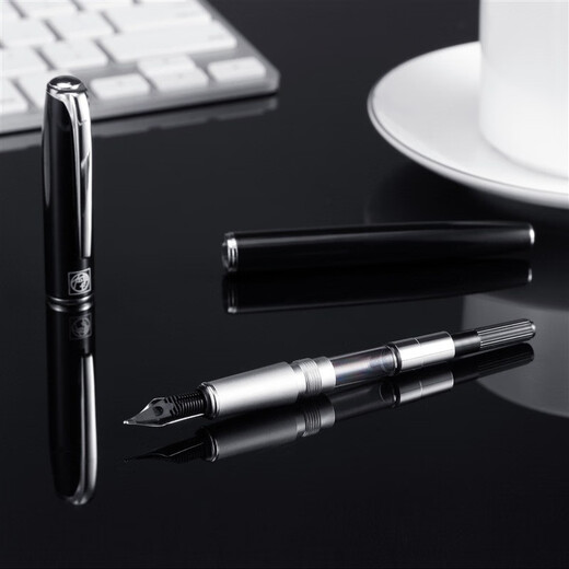 毕加索（pimio）钢笔916钢笔男女士商务办公钢笔成人学生书法练字财务笔生日礼物送礼礼品可刻字定制 【亮黑色铱金笔】0.5mm