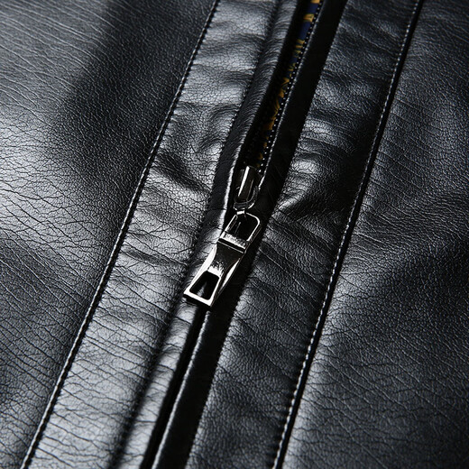 SHANSHAN Shanshan PU leather jacket men's autumn and winter new stand-up collar anti-wrinkle wear-resistant men's leather jacket business casual jacket for young and middle-aged people brown 3XL /190