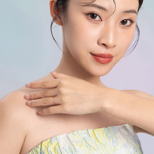 Saturday Fortune Jewelry Simple Diamond Ring Red 18K Gold Diamond Ring Women’s KRDB015983 No. 14 Birthday Gift