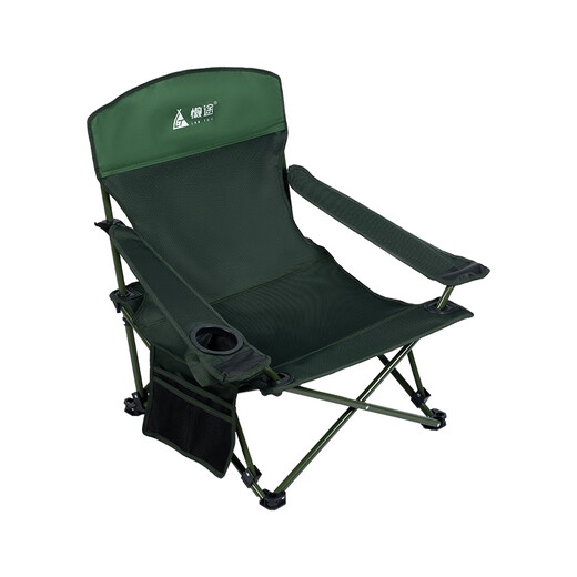 Chaise de sieste paresseuse Bureau déjeuner pause artefact chaise pliante petite lit portable pliage lit extérieur mini déjeuner chaise épinette verte de tissu solide de style armure améliorée assis et couché pour les deux
