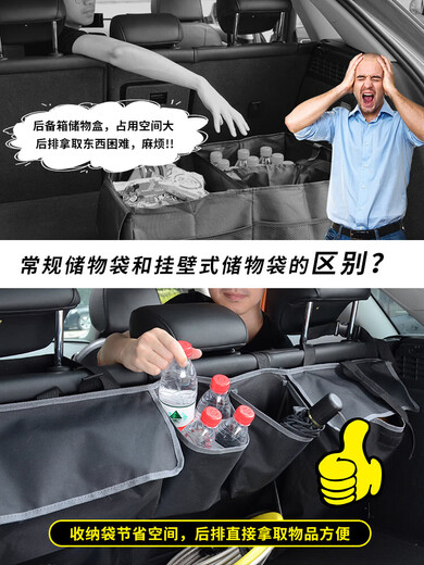 Yuantianluo Car Trunk Storage Artifact Car Trunk Storage Net Pocket SUV Seat Back Storage Bag Hanging Bag Black - XL Oxford Cloth Style