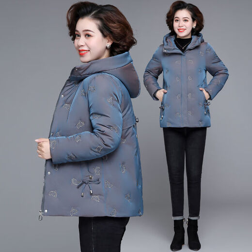 琴虞2024新款妈妈秋冬装棉袄中年棉服外套中老年人奶奶加厚棉衣女 粉色(短款) 9904 XL 建议105斤以下