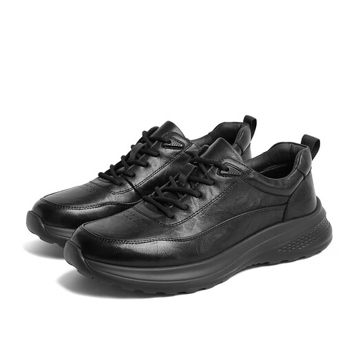 Belle Trendy Comfortable Casual Shoes Men's Shoes Cowhide Business Sports Shoes A1354AM5 Black Velvet Lining 40