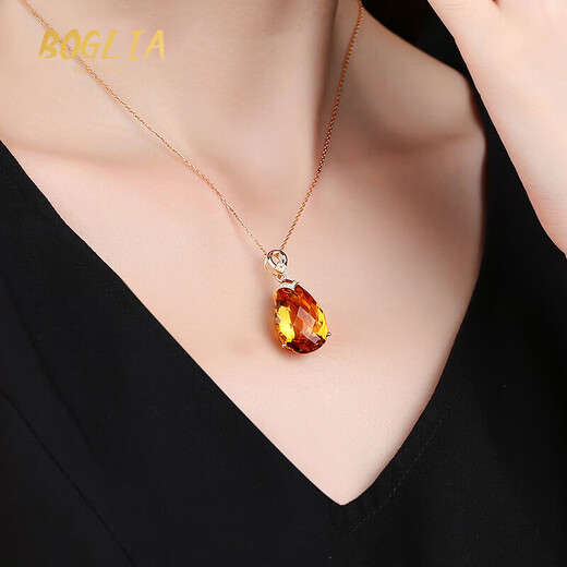 BOGLIA 22.86 carat citrine pendant for women 18k gold inlaid with colored gemstones niche high-end gift for girlfriend 22.86 carat