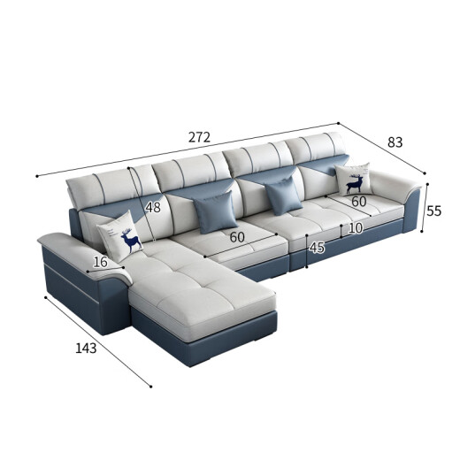 Yuanyanzi Guangdong Foshan Dongguan Sofa Top Ten Modern Simple New Technology Fabric Sofa Living Room Home User Tempered Glass Coffee Table Standard Version High Density Sponge Cushion Cotton