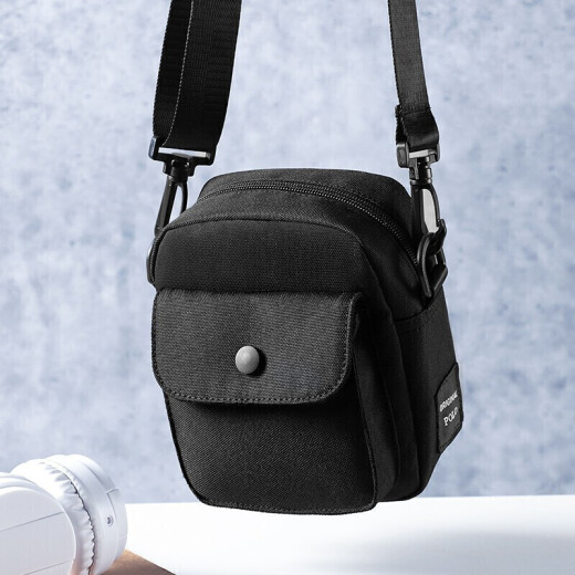 POLO shoulder bag men's casual polyester carry-on bag sports versatile crossbody bag simple lightweight small backpack ZY051P043J black