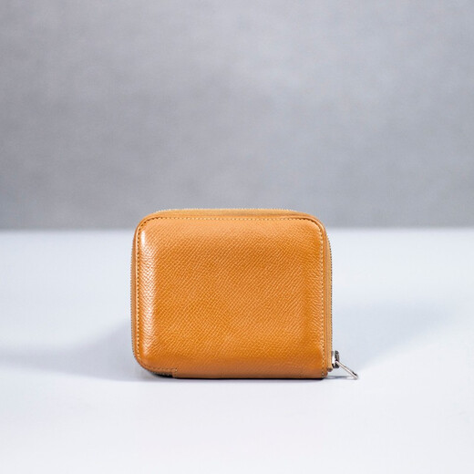 Second-hand 90% new Hermes Hermes golden brown short women's wallet card holder coin purse women's bag