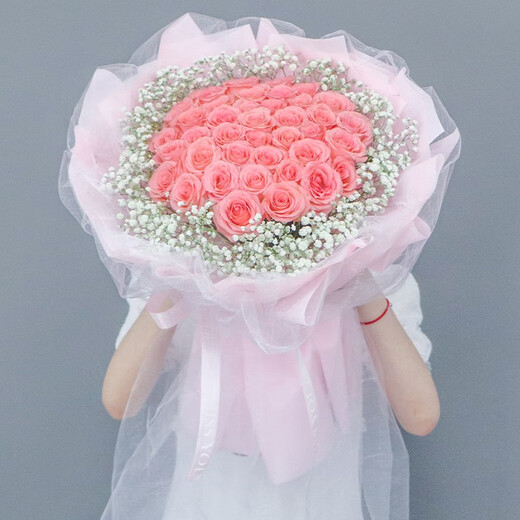 Youke Jade Valentine's Day Flower Express Red Rose Bouquet Confessing Love to Girlfriend and Wife Birthday Gift Nationwide Delivery 33 Diana Bouquet Fashion Style