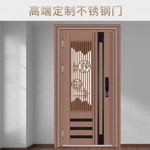Vinoa Korean door ventilation door 304 stainless steel single door thickened entry residential unit sliding entry door security door style 7 201