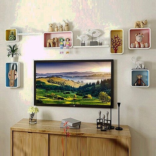 City code piano paint ready stock wall shelf living room TV background wall creative grid room C19-Package R