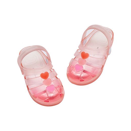 DAVE&BELLA children's sandals outer wear girls' shoes casual children's beach shoes baby sandals summer new children's shoes pink size 23