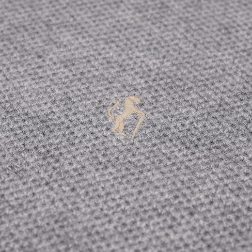 Blue Leopard (LAMPO) Light Travel Series Autumn and Winter Oriental Simple Luxury Style Business Casual Wool Sweater Men's Wool Round Neck Pullover Sweater Medium Gray M (46)