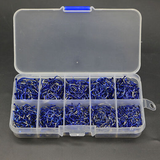 Jiaorui Iseni fish hook bulk set contains a complete set of ghost tooth fishing hooks, suitable for fishing supplies, tungsten steel black gold Iseni 300 pieces, 30 pieces each for No. 1-10