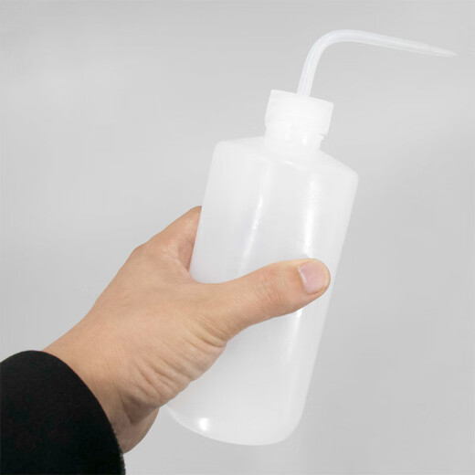 Bingyu BY-2021 plastic white elbow tube washing bottle with scale LDPE washing bottle thickened washing bottle 500ML 3 pieces/pack