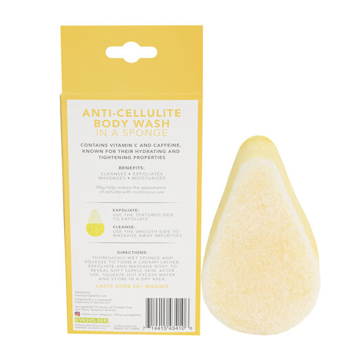 Spongeables Natural Loofah Bath Sponges Citrus Anti-Cellulite Massage 3-Pack Gentle Cleansing