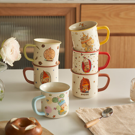 Siyue Xingren co-branded mug, cute ceramic mug, couple water cup, birthday gift for women's home store, Cheerilee Xingren 1 piece