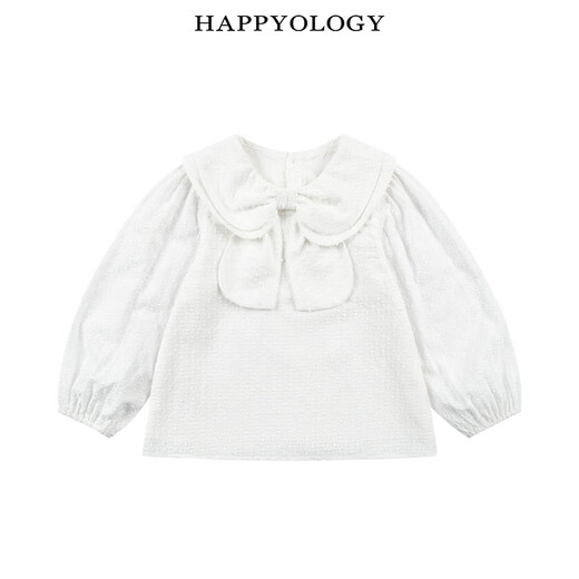 Happyology British children's shirt with bow for girls all over printed top printed digital printed shirt ice cream white 104 (104cm)