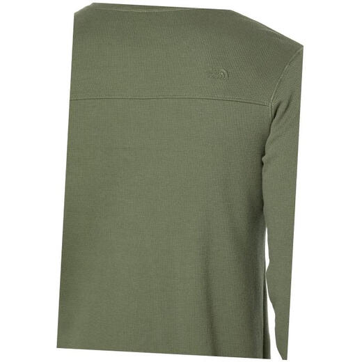 The North Face Men's Waffle Long Sleeve T-Shirt Henley Shirt Versatile Round Neck Casual Loose Solid Color Spring and Summer Outdoor Sports Gardenia White XL