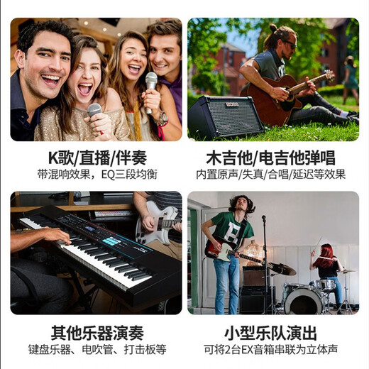 Roland speaker CUBE STREET EX second generation Internet celebrity outdoor live broadcast guitar playing and singing road show portable audio EX + Shure microphone + lithium battery + bag + 2 types of stands