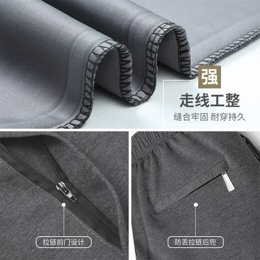 Classic car spring and autumn men's casual pants middle-aged and elderly high-waisted dad pants elastic waist trousers large size straight pants plus velvet grandpa pants 1 pair spring and autumn style gray 2XL recommended 120~140Jin Jin equals 0.5 kg