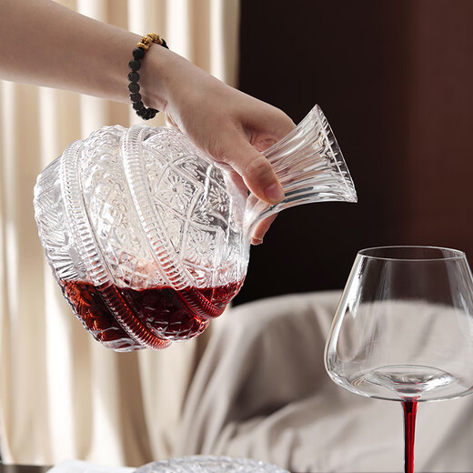 Huangsi Decanter Crystal Glass 360 Rotation Quick Decanter for Home High-end Wine Red Wine Divider 360 Rotation Decanter 1500ml