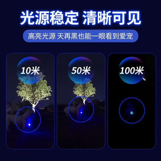 QiOh Pet LED Dog Luminous Pendant Dog Tag Teddy Anti-lost Dog Collar Cat Bell Night Dog Walking Light LED Luminous Pendant Red