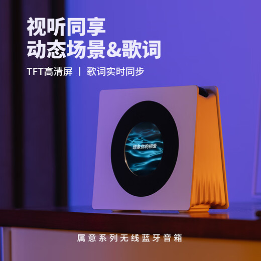 四舍五入属意悬浮歌词蓝牙音箱智能字幕壁画桌面复古音响女生闺蜜男士高级感小众新婚乔迁男生女士生日礼物 典雅白|生日礼物女士精致高级感实用有意义