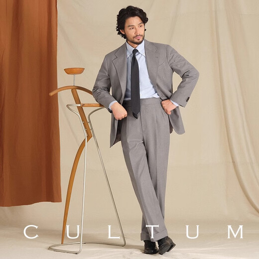 CULTUM Iron-free Worsted Flannel Italian Solid Color Delicate Suit Men's Casual Business Suit Jacket Dark Navy Single Suit 2XL (52B)