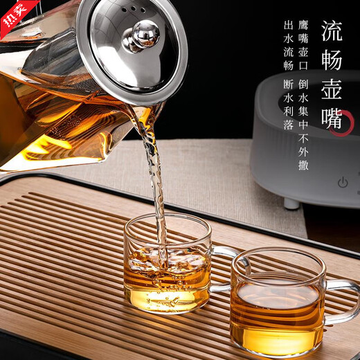 Fat Donglai household filter teapot thickened teapot high temperature resistant glass flower teapot teapot function upgraded thickened - 550ml