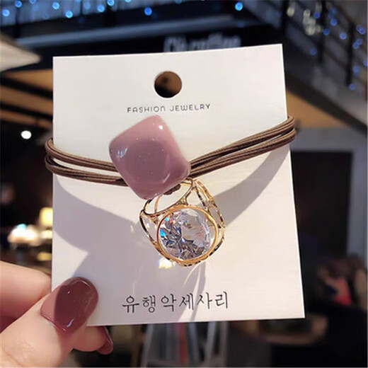 Jisenjia Korean version ins hair rope internet celebrity girl simple hair tie hollow headdress cute rubber band A-38 1 random