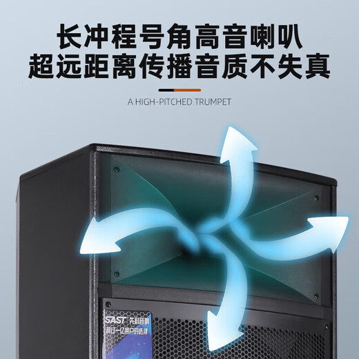 SAST outdoor speaker stage conference performance square dance wedding professional audio wireless Bluetooth subwoofer dual 15-inch high-power rod amplifier comes standard with two + four wireless microphones + U disk *2