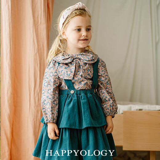 Happyology British children's shirt with bow for girls all over printed top printed digital printed shirt ice cream white 104 (104cm)