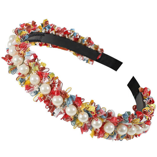 Chuxiang (CHUXIANG) children's headband little girl's cute hair accessories new hairpin girl's anti-slip headband baby does not hurt hair headwear pearl lace 3-piece set A11-303