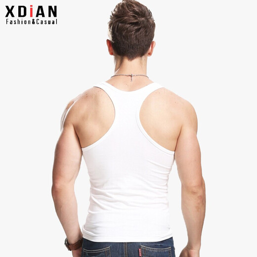 Continue to point I-shaped vest men's summer elastic slim casual fitness tight sports hurdle cotton men's suspender sleeveless waistcoat black XL size 128-138 Jin Jin is equal to 0.5 kg left and right slim fit