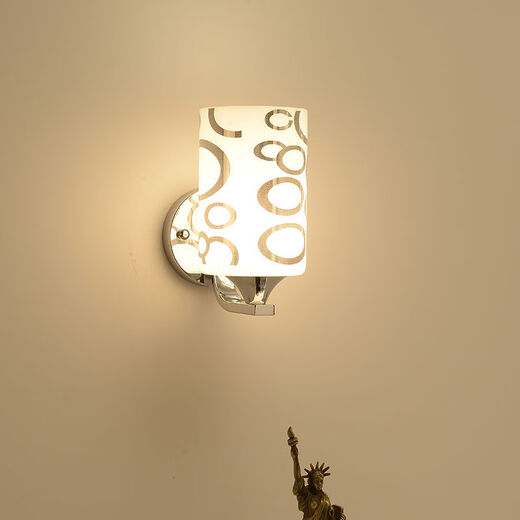Yaotian bedside lamp bedroom home wall lamp wall-mounted staircase master bedroom aisle modern simple creative LED lamp 6002 silver double head warm light
