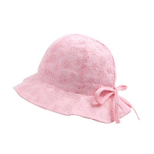 Li Chenxi (Lichenxi) baby hat summer personality baby girl princess fisherman hat summer sun hat children thin Korean style hat trendy lace little plum flower basin hat pink reference age-4-20 months 44-48cm